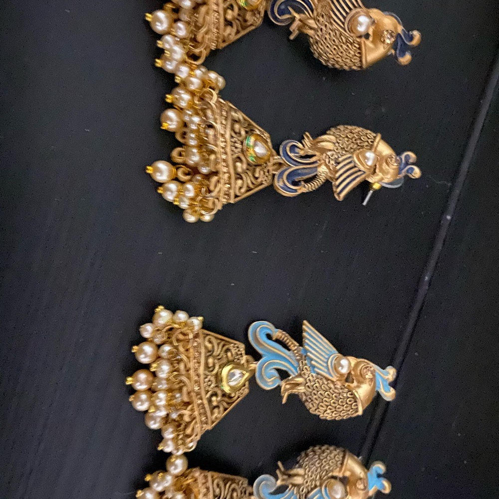 Gorgeous peacock Kundan earrings